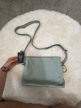 Vince Camuto Dario Group Genuine Leather Crossbody Bag in Aqua Mint